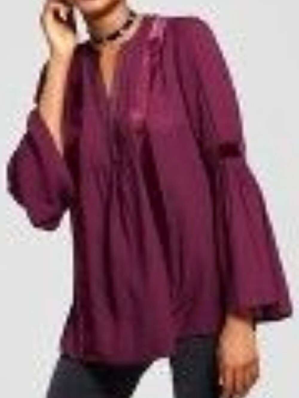 Excellent Condition, SZ L, Velvet Trimmed Fuschia Purple